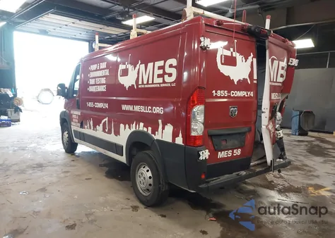 2021 Ram Promaster 2500 Low Roof 136 Wb z USA, uszkodzony, nr VIN 3C6LRVVG0ME577105